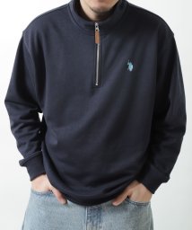 ZIP FIVE(ジップファイブ)/U.S. POLO ASSN. 裏毛ビッグシルエットハーフジップスウェット/ネイビー