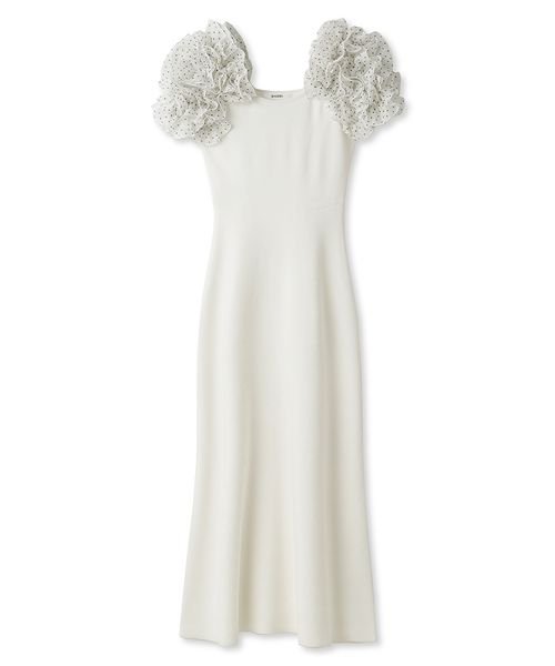 イントリケートフリルコンビニットワンピース 予めご了承ください