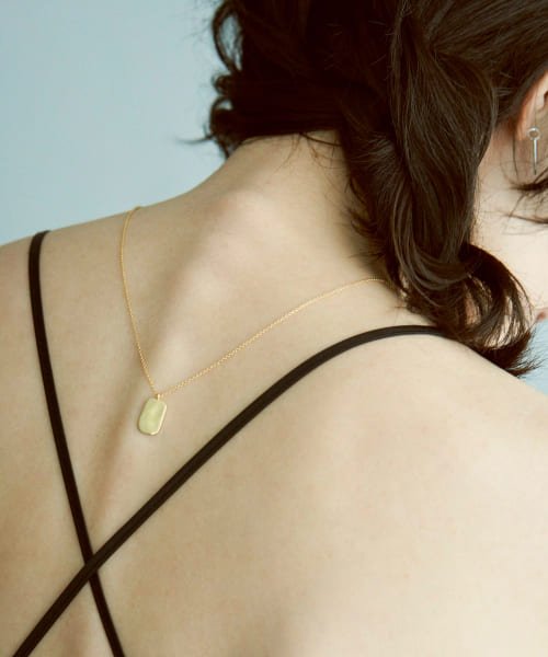 SMELLY(スメリー)/SMELLY so’　rectangle plate necklace/GLD