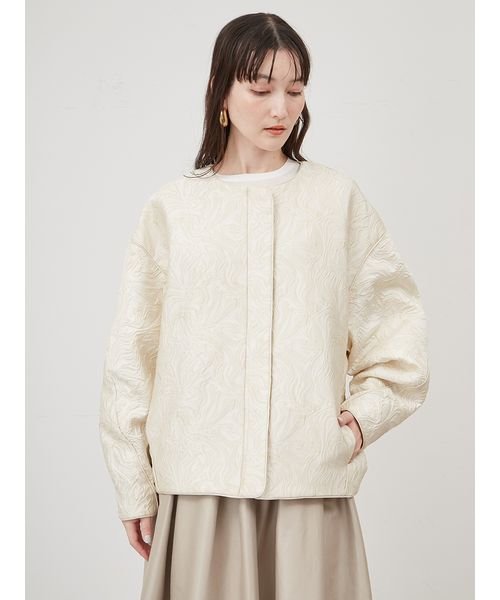 膨れジャガードコクーンブルゾン 予めご了承ください