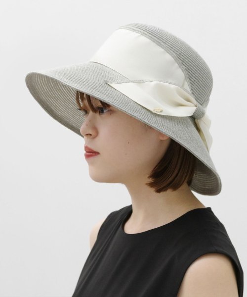 TOCCA(TOCCA)/【UV90%以上カット・吸水速乾・抗菌防臭・洗える・サイズ調整可】WIDE BRIM BRAIDHAT 帽子/ライトグレー系