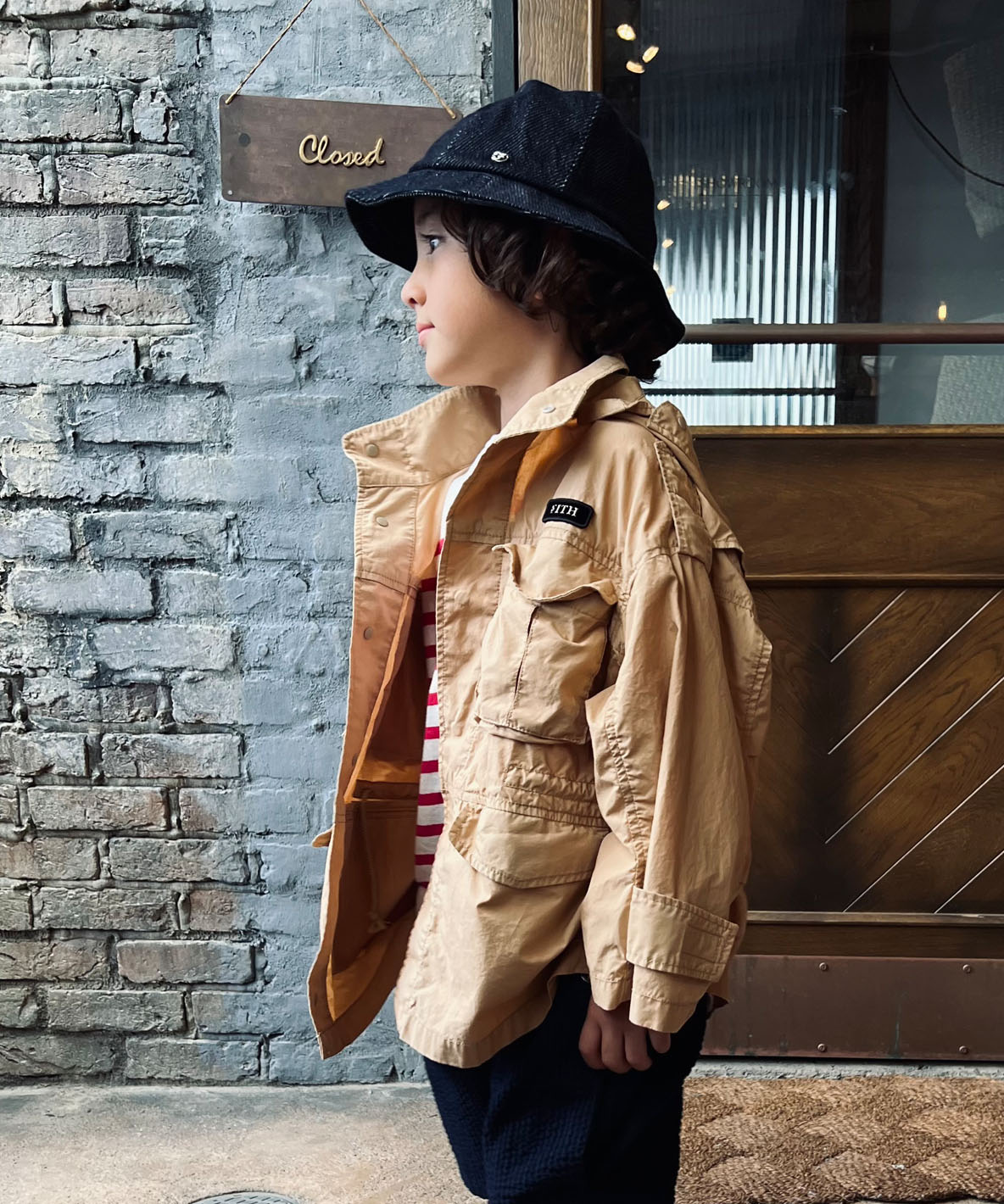 FITH フィス FITH オーガニックタイプライターブルゾン ベージュ 120cm FITH フィス FITH オーガニックタイプライターブルゾン ベージュ 120cm