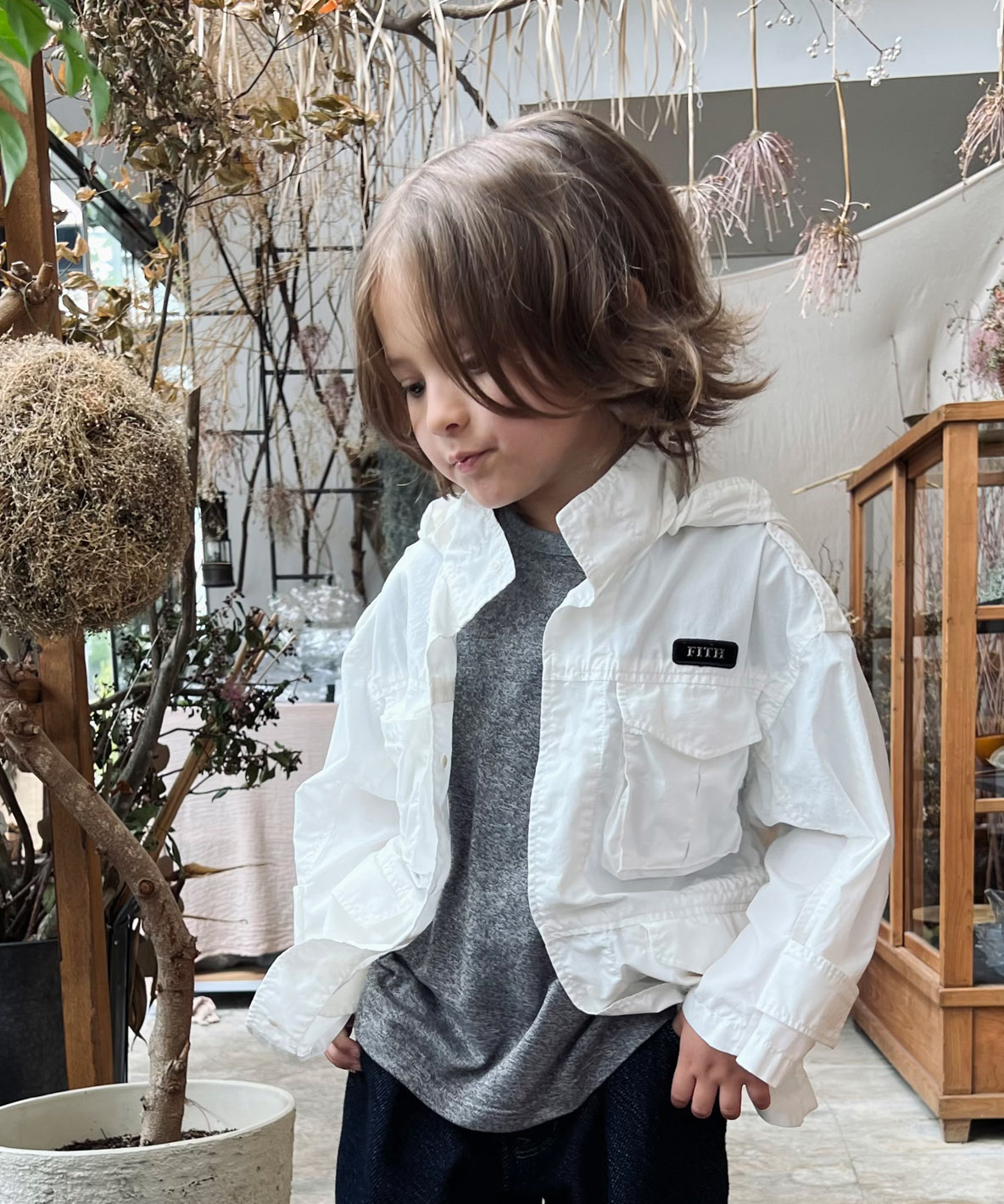 FITH フィス FITH オーガニックタイプライターブルゾン ホワイト 120cm FITH フィス FITH オーガニックタイプライターブルゾン ホワイト 120cm