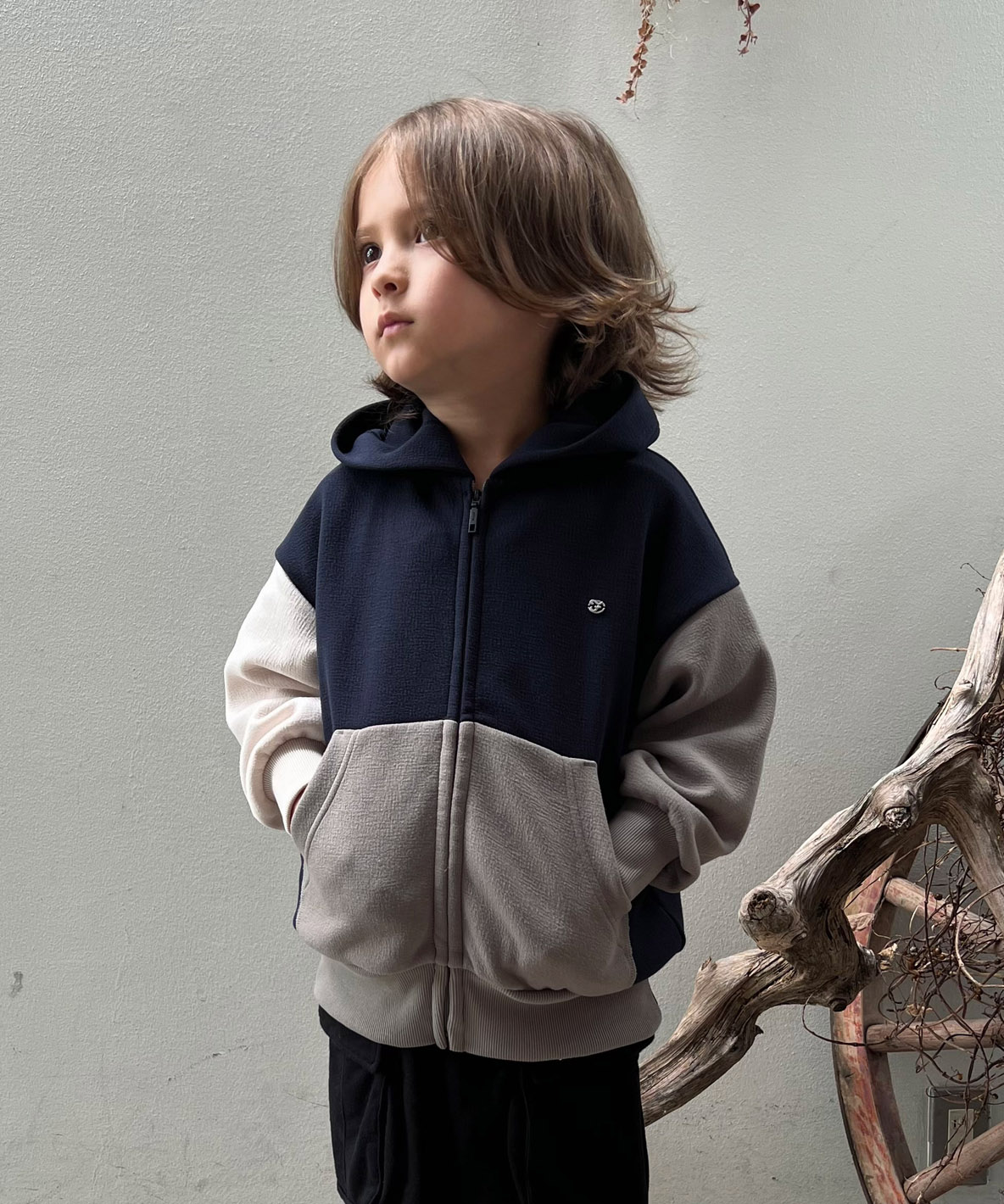 FITH フィス FITH ECOBLUEダブルエアー長袖パーカー ネイビー 100cm FITH フィス FITH ECOBLUEダブルエアー長袖パーカー ネイビー 100cm
