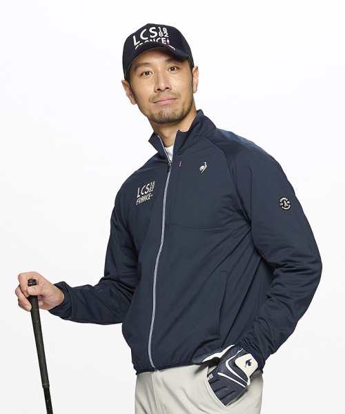 le coq sportif GOLF (ルコックスポルティフ（ゴルフ）)/【ストレッチフォーサー】はっ水ニットブルゾン/ネイビー