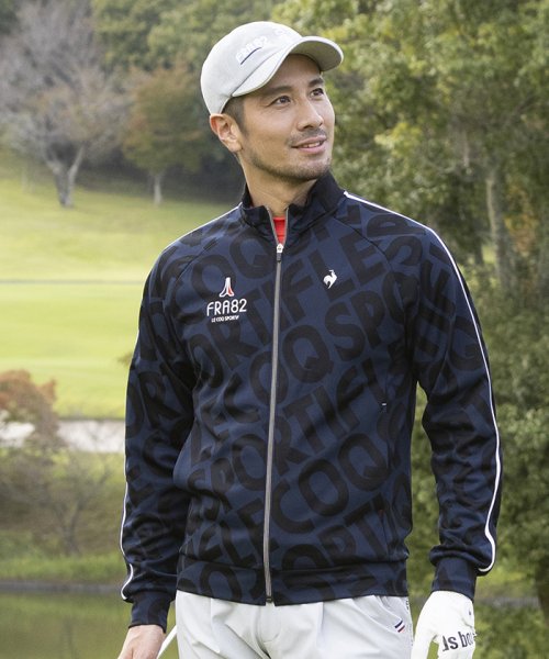 le coq sportif GOLF (ルコックスポルティフ（ゴルフ）)/【ストレッチフォーサー】ロゴジャガードブルゾン/ネイビー