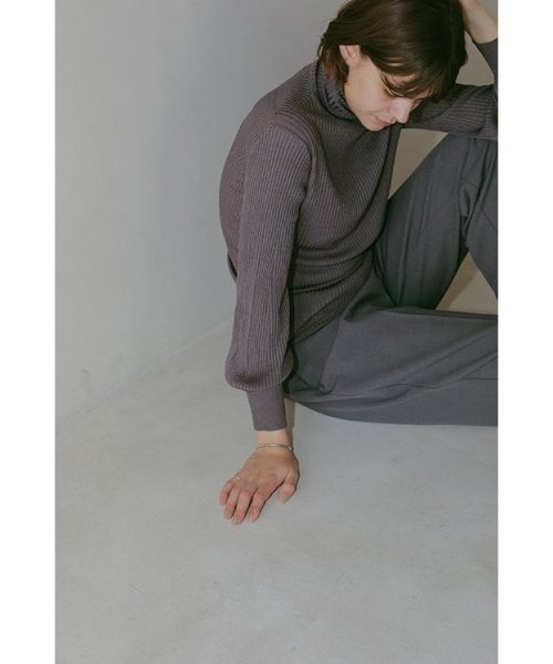 MANOF(マノフ)/TURTLE NECK WIDE SLEEVE RIB KNIT/GRAY