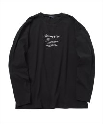 GLAZOS(グラソス)/【WEB限定】フロントアソートプリント長袖Tシャツ/ミディアムグレー