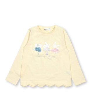 SLAP SLIP/アニマルバレエウサギ裾スカラップお花シフォン長袖Tシャツ(80~130cm)/505901671