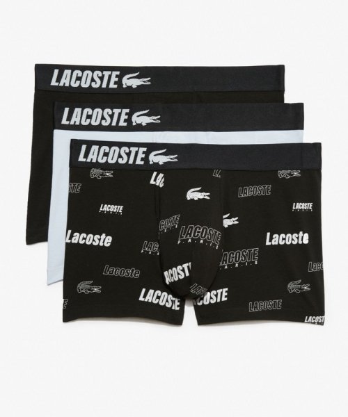 LACOSTE Mens(ラコステ　メンズ)/ストレッチコットントランクショーツ3パック/ブラック