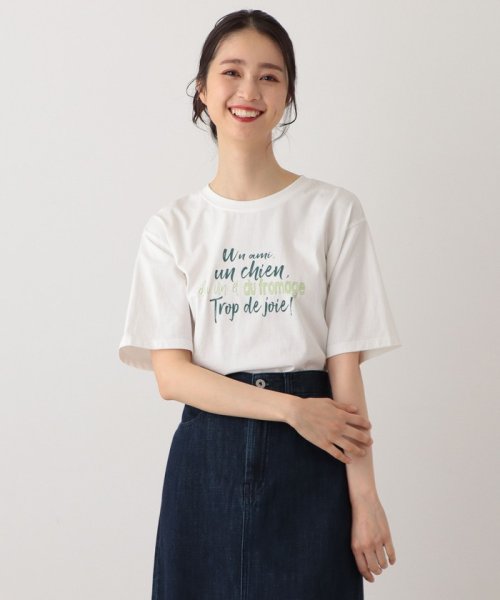 Afternoon Tea LIVING(アフタヌーンティー・リビング)/MON JOURNALプリントTシャツ/オフホワイト