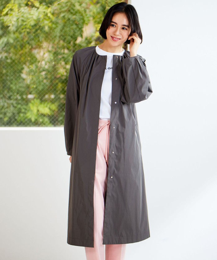 自由区　ウォッシャブルロングコート カタログ掲載品】【ウォッシャブル】シャンブレータフタロングコート