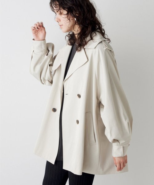 【THE PAUSE】パフスリーブミドルトレンチコート THE PAUSE