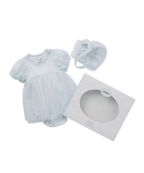 ラッピング済み】【BABY】スターチュールロンパース＆ボンネットSET