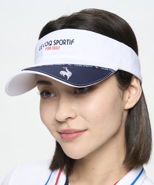 le coq sportif GOLF (ルコックスポルティフ（ゴルフ）)/ロゴパイピングサンバイザー/ホワイト