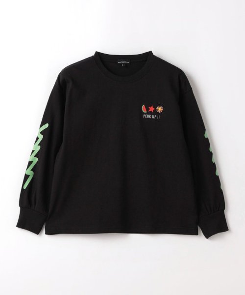 green label relaxing （Kids）(グリーンレーベルリラクシング（キッズ）)/TJ アートプリント ロングスリーブ プルオーバー 100cm－130cm/BLACK