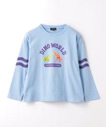 green label relaxing （Kids）(グリーンレーベルリラクシング（キッズ）)/恐竜プリント ロングスリーブ プルオーバー 100cm－130cm/LTBLUE