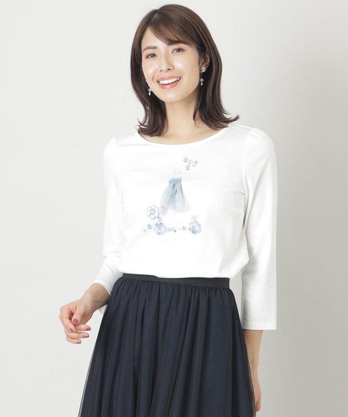 TO BE CHIC カットソー TO BE CHIC tシャツ リボンネック スリーブコンビカットソー