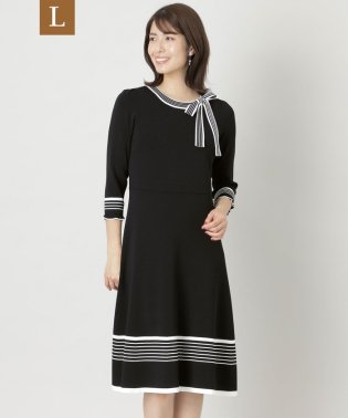 TO BE CHIC(L SIZE)/【L】レーヨンナイロン ボーダーワンピース/505894457