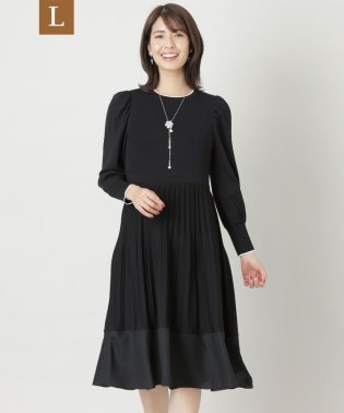 TO BE CHIC(L SIZE)/【L】レーヨンナイロンコンビ ニットワンピース/505894458