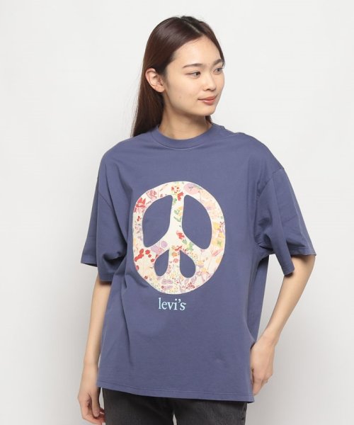 LEVI’S OUTLET(リーバイスアウトレット)/グラフィックTシャツ ブルー FLORAL PEACE SIGN/ブルー
