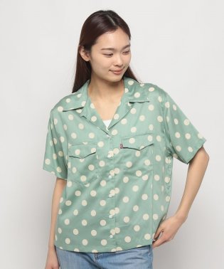 LEVI’S OUTLET/オープンカラーシャツ グリーン ANNIE DOT/505897216