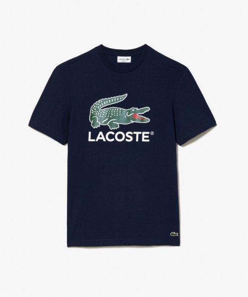 LACOSTE Mens(ラコステ　メンズ)/ワニロゴグラフィックプリントTシャツ/ネイビー