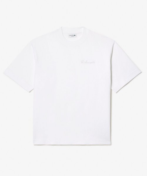 LACOSTE Mens(ラコステ　メンズ)/シグネチャーステッチオーバーサイズTシャツ/ホワイト