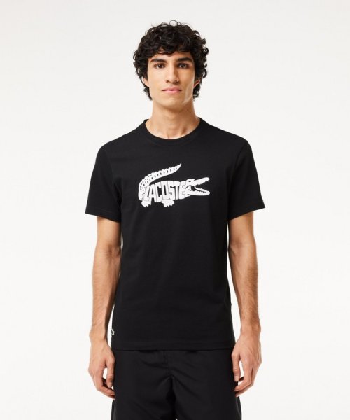 LACOSTESPORTS MENS(ラコステスポーツ　メンズ)/ネーム＆ワニロゴグラフィックドライTシャツ/ブラック