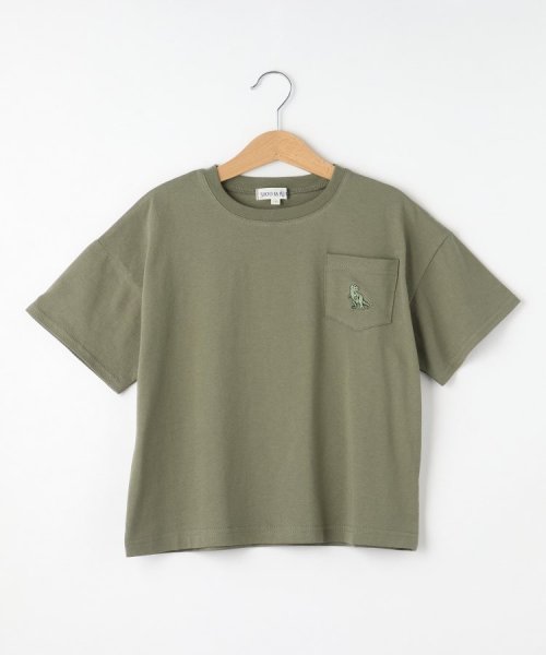 SHOO・LA・RUE(Kids) (シューラルーキッズ)/【110－140cm】ポケット刺繍Tシャツ/カーキ（027）