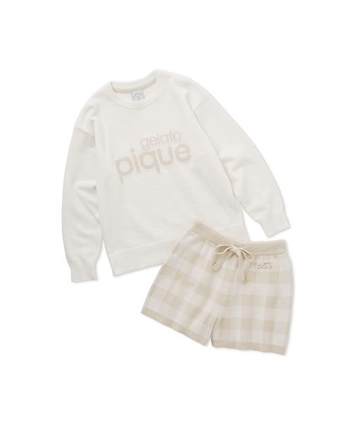 gelato pique Kids＆Baby(gelato pique Kids＆Baby)/【JUNIOR】ロゴジャガードプルオーバー&ショートパンツセット/BEG