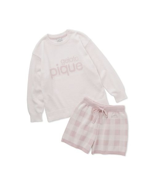 gelato pique Kids＆Baby(gelato pique Kids＆Baby)/【JUNIOR】ロゴジャガードプルオーバー&ショートパンツセット/PNK