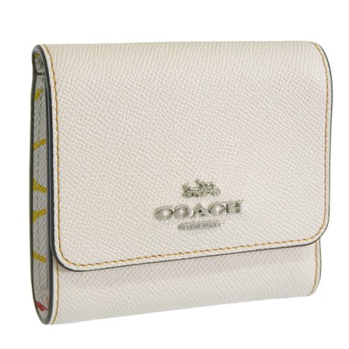 COACH(コーチ)/COACH コーチ SMALL TRIFOLD WALLET RAINBOW SIGNATURE レインボー シグネチャー 三つ折り 財布/ホワイト