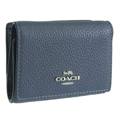 COACH(コーチ)/COACH コーチ MICRO WALLET マイクロ ウォレット 三つ折り 財布 レザー/ネイビー