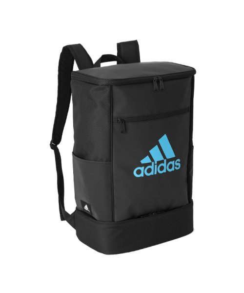 Adidas(アディダス)/アディダス リュック 32L スクエア ボックス型 通学 高校生 中学生 大容量 軽量 撥水 耐水 シューズ収納 2層 B4 adidas 63773/ブラック系1