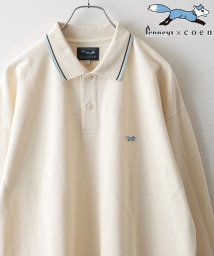 coen(coen)/PENNEYS（ぺニーズ）別注ヘビーロングスリーブポロシャツ/WHITE