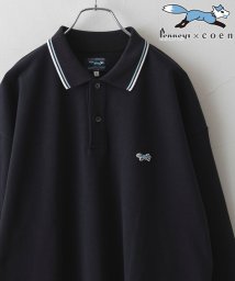 coen(coen)/PENNEYS（ぺニーズ）別注ヘビーロングスリーブポロシャツ/BLACK