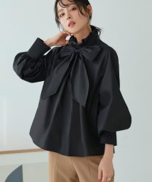 RUIRUE BOUTIQUE(ルイルエブティック)/【ドレスアップデコルテ　ブラウスシリーズ】<br>クラシカル・2wayフリルブラウス（ボウタイ付き）(T1331)/ブラック