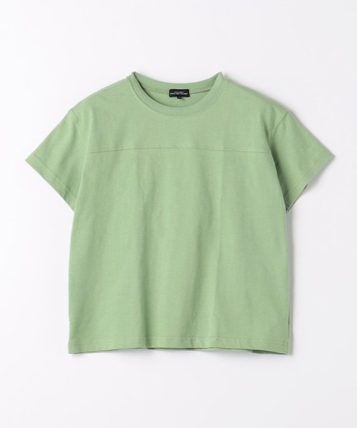green label relaxing （Kids）(グリーンレーベルリラクシング（キッズ）)/【WEB限定】天竺 切り替え Tシャツ 100cm－130cm/LIME