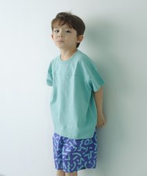 green label relaxing （Kids）(グリーンレーベルリラクシング（キッズ）)/【WEB限定】天竺 切り替え Tシャツ 100cm－130cm/TURQUOISE