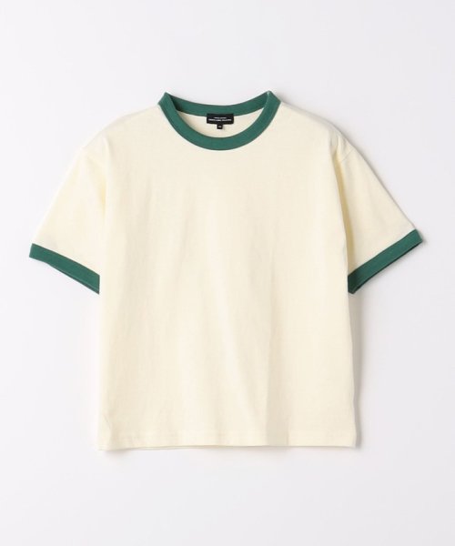 green label relaxing （Kids）(グリーンレーベルリラクシング（キッズ）)/TJ 天竺 リンガー Tシャツ 100cm－130cm/OFFWHITE