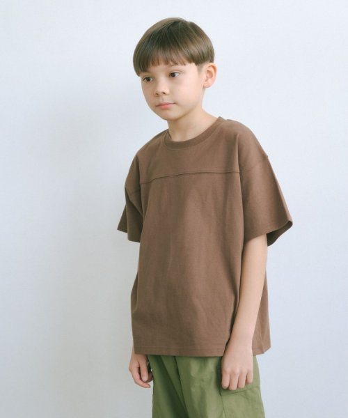 green label relaxing （Kids）(グリーンレーベルリラクシング（キッズ）)/【WEB限定】天竺 切り替え Tシャツ 140cm－160cm/MDBROWN
