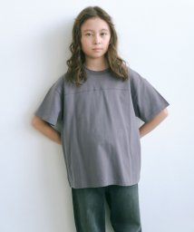 green label relaxing （Kids）(グリーンレーベルリラクシング（キッズ）)/【WEB限定】天竺 切り替え Tシャツ 140cm－160cm/DKGRAY