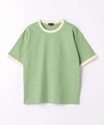 green label relaxing （Kids）(グリーンレーベルリラクシング（キッズ）)/TJ 天竺 リンガー Tシャツ 140cm－160cm/LIME