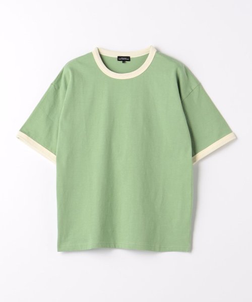 green label relaxing （Kids）(グリーンレーベルリラクシング（キッズ）)/TJ 天竺 リンガー Tシャツ 140cm－160cm/LIME