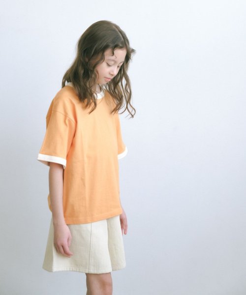 green label relaxing （Kids）(グリーンレーベルリラクシング（キッズ）)/TJ 天竺 リンガー Tシャツ 140cm－160cm/ORANGE