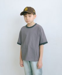 green label relaxing （Kids）(グリーンレーベルリラクシング（キッズ）)/TJ 天竺 リンガー Tシャツ 140cm－160cm/DKGRAY