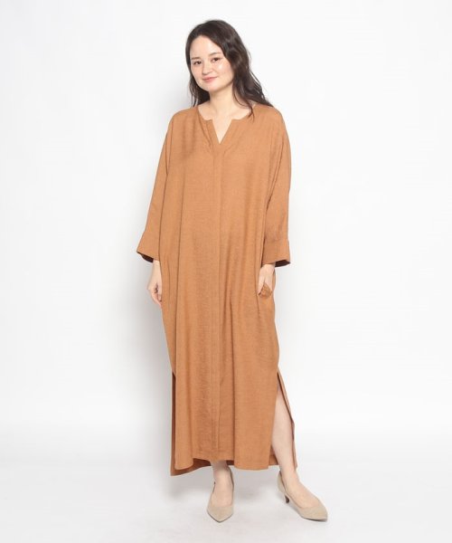 viscotecs make your brand(ビスコテックスメイクユアブランド)/DOLAMAN SLEEVE SHIRTDRESS/キャメル