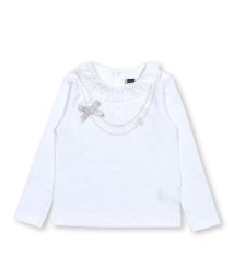 BeBe(ベベ)/ネックレスプリントフリルTシャツ(90~150cm)/ホワイト