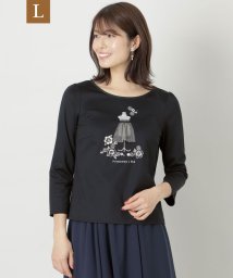 TO BE CHIC(L SIZE)(トゥービーシック Lサイズ)/【L】ハイゲージポンチ モチーフカットソー/ブラック